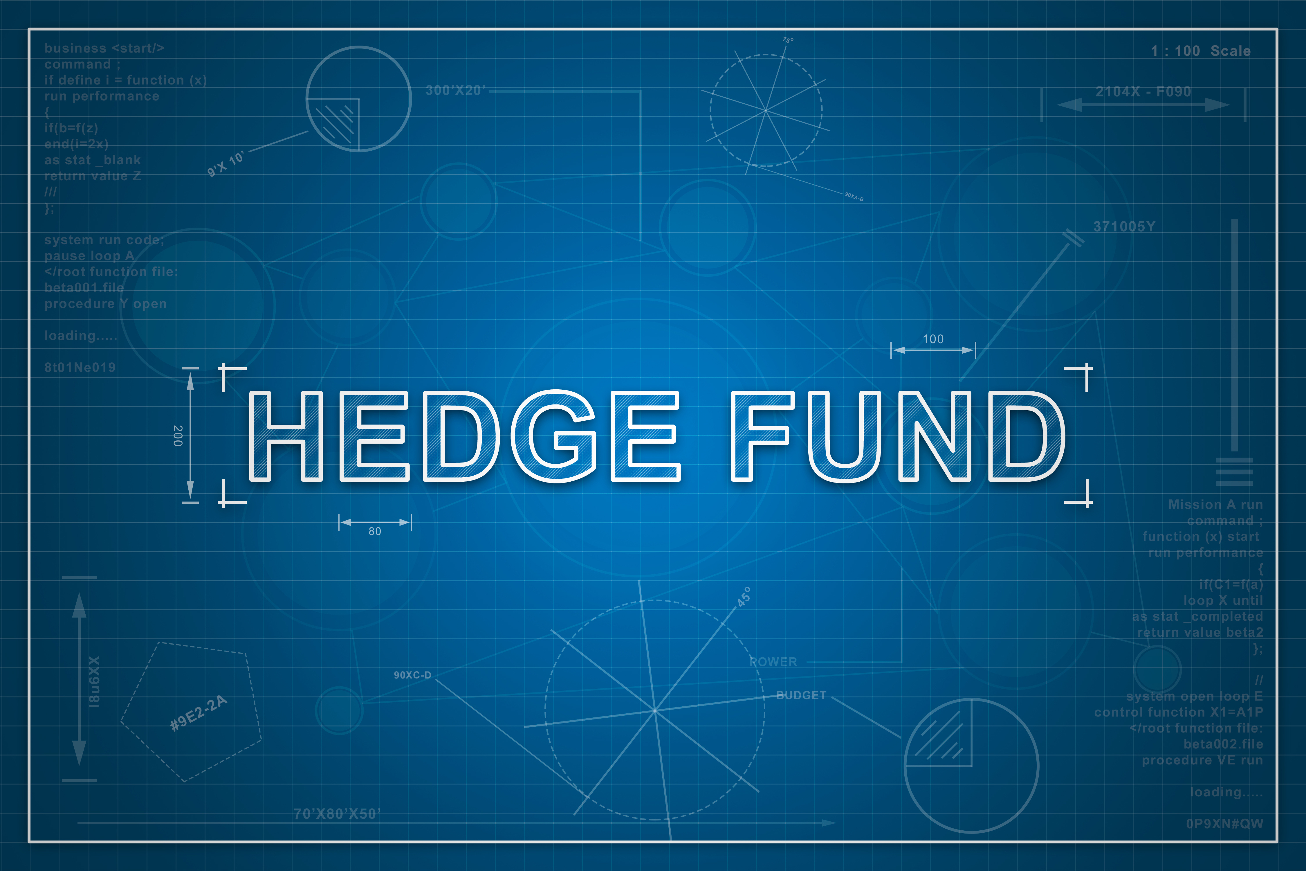 blueprint of hedge fund hedge fund on paper blueprint background, business concept